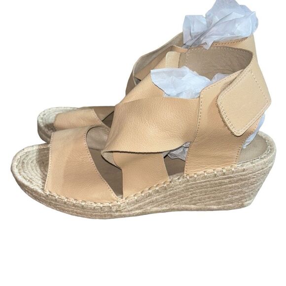 Eileen fisher Willow wedge sandals leather ankle strap espadrilles 9.5 - Picture 5 of 7